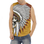 Native American Indian Skull Print Men's Fitness Tank Top