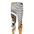 Native American Indian Skull Print Men's Leggings