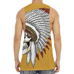 Native American Indian Skull Print Men's Muscle Tank Top