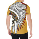 Native American Indian Skull Print Men's Shirt