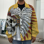 Native American Indian Skull Print Men's Shirt Jacket