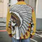 Native American Indian Skull Print Men's Shirt Jacket