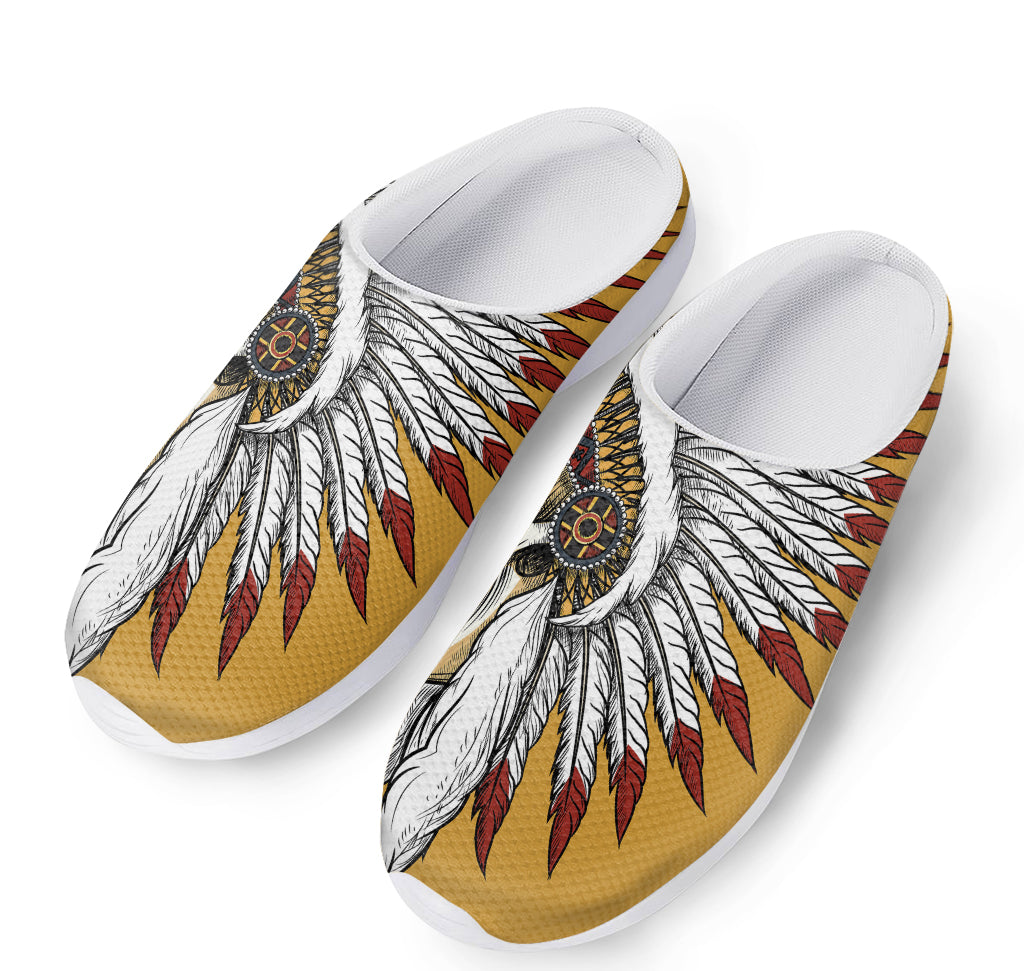 Native American Indian Skull Print Mesh Casual Shoes
