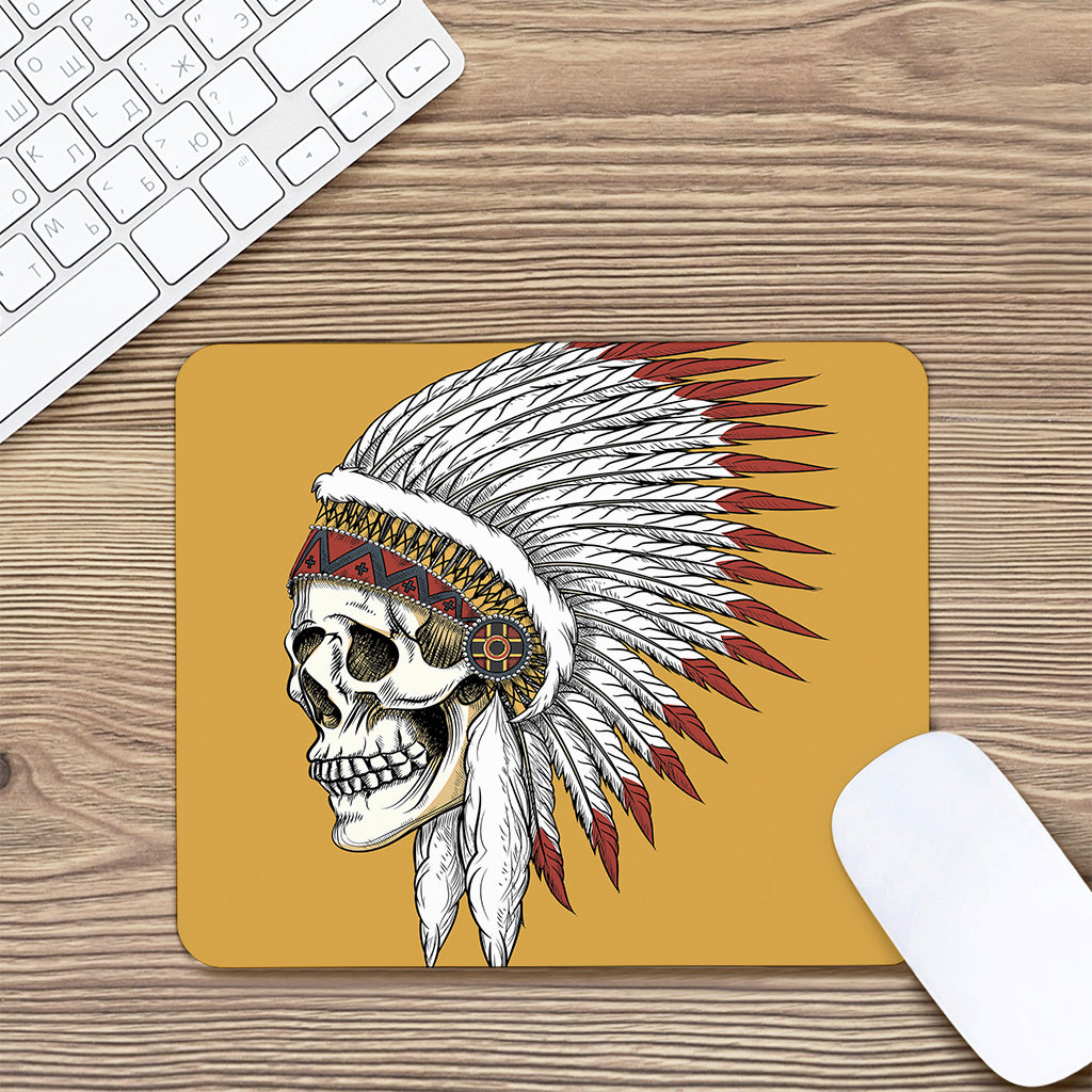 Native American Indian Skull Print Mouse Pad