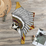Native American Indian Skull Print One Shoulder Bodysuit