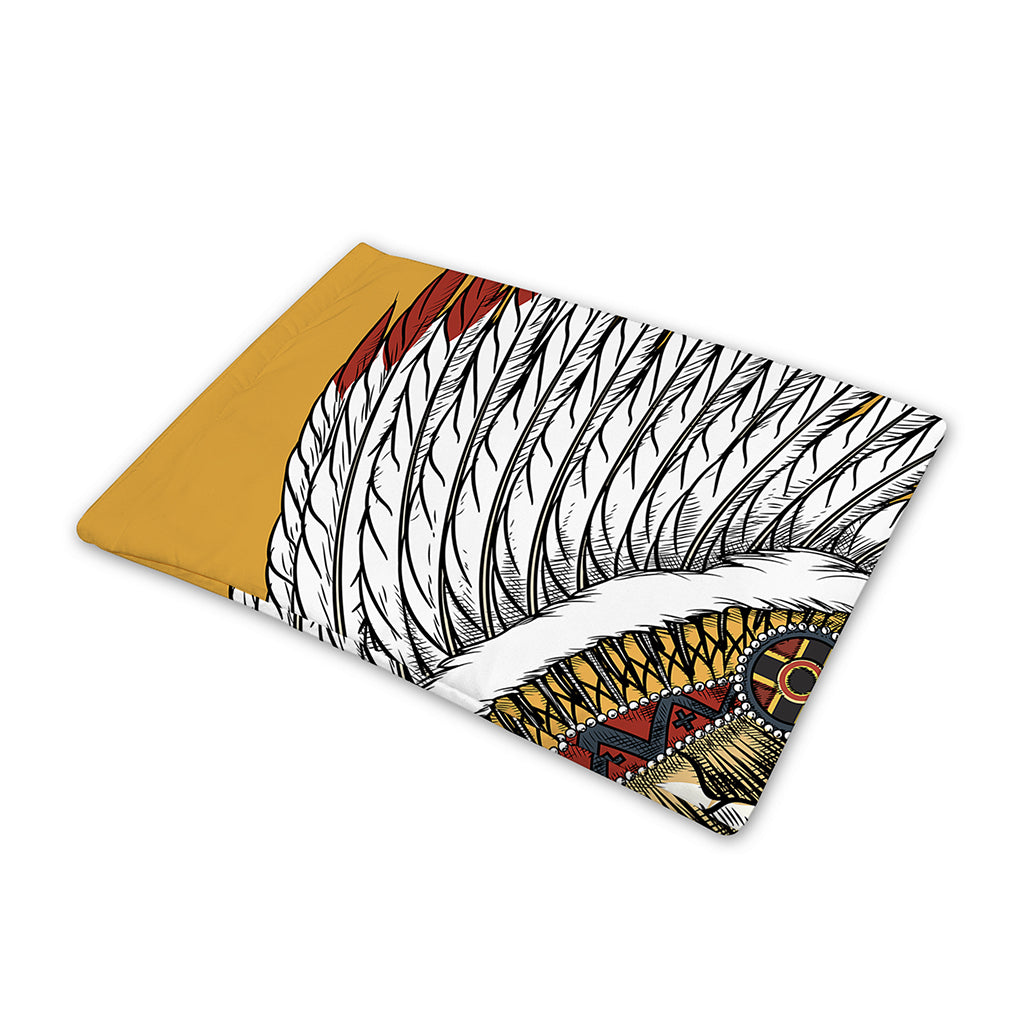 Native American Indian Skull Print Pet Cooling Mat Cover