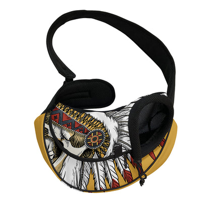 Native American Indian Skull Print Pet Sling Carrier