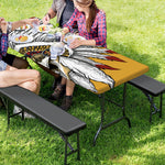 Native American Indian Skull Print Picnic Table Cover