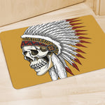 Native American Indian Skull Print Polyester Doormat