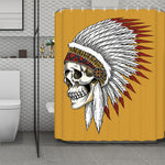 Native American Indian Skull Print Polyester Shower Curtain