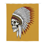 Native American Indian Skull Print Polyester Shower Curtain