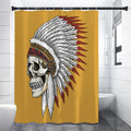 Native American Indian Skull Print Premium Shower Curtain