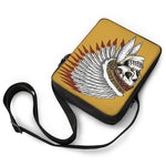 Native American Indian Skull Print Rectangular Crossbody Bag