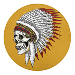 Native American Indian Skull Print Round Blanket