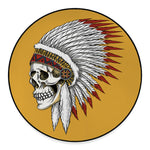 Native American Indian Skull Print Round Floor Mat