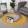 Native American Indian Skull Print Round Rug