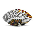 Native American Indian Skull Print Rugby Ball