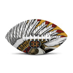 Native American Indian Skull Print Rugby Ball