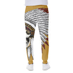 Native American Indian Skull Print Scuba Joggers