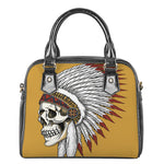 Native American Indian Skull Print Shoulder Handbag