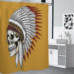 Native American Indian Skull Print Shower Curtain