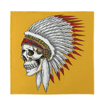 Native American Indian Skull Print Silk Bandana