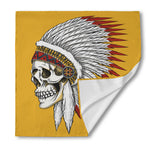 Native American Indian Skull Print Silk Bandana