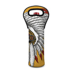 Native American Indian Skull Print Single Neoprene Wine Tote