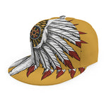 Native American Indian Skull Print Snapback Cap