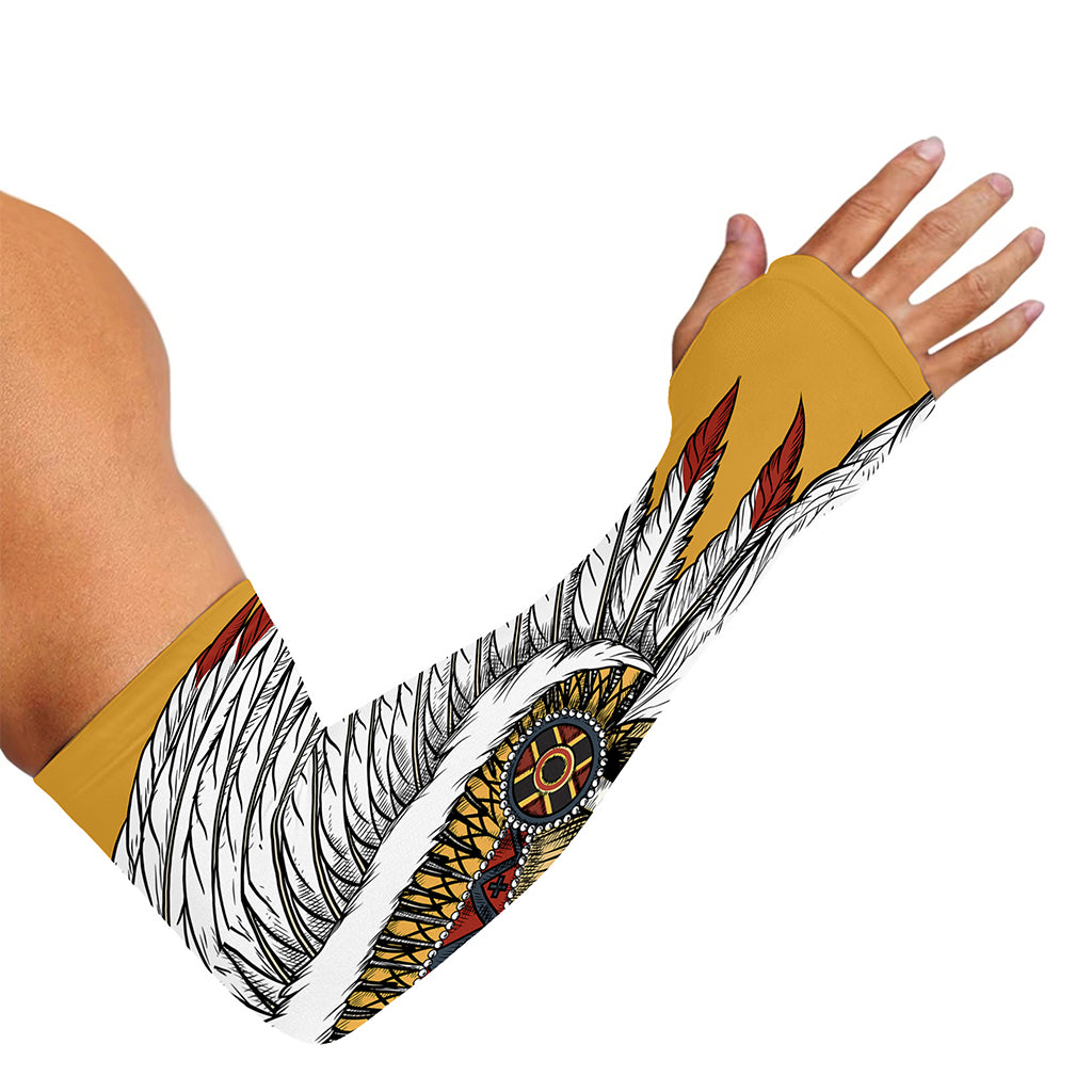 Native American Indian Skull Print Sun Protection Arm Sleeves