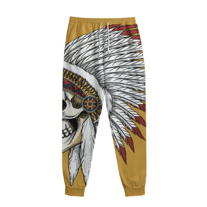 Native American Indian Skull Print Sweatpants