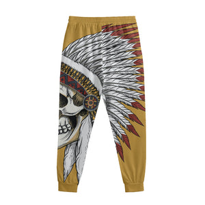 Native American Indian Skull Print Sweatpants