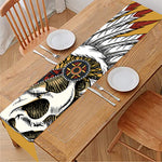 Native American Indian Skull Print Table Runner