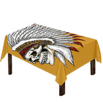 Native American Indian Skull Print Tablecloth