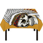 Native American Indian Skull Print Tablecloth
