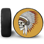 Native American Indian Skull Print Tire Cover With Camera Hole