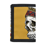 Native American Indian Skull Print Trifold Wallet