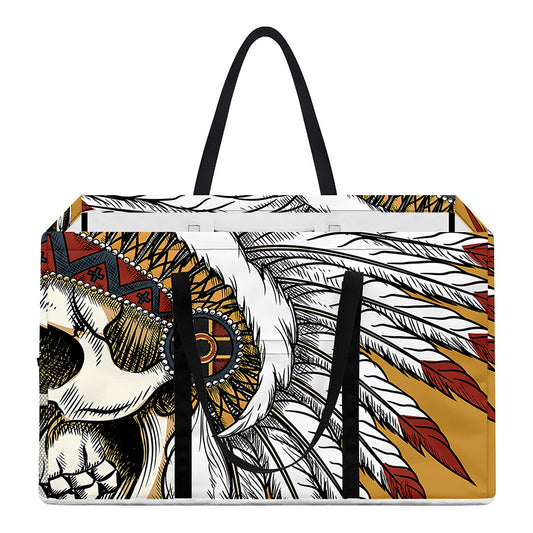 Native American Indian Skull Print Utility Tote Bag