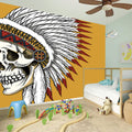 Native American Indian Skull Print Wall Sticker