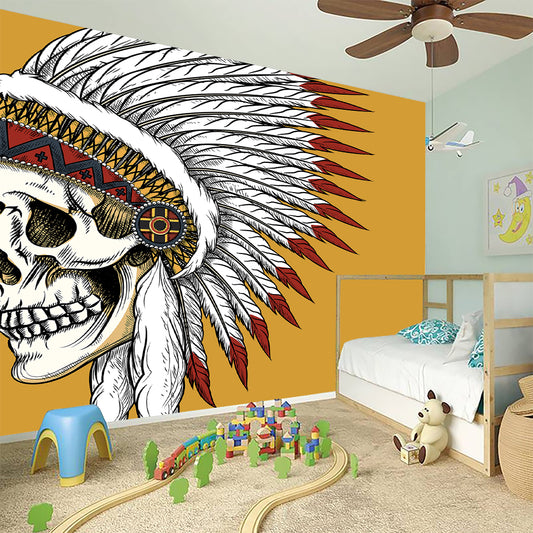 Native American Indian Skull Print Wall Sticker