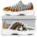Native American Indian Skull Print White Chunky Shoes