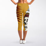 Native American Indian Skull Print Women's Capri Leggings