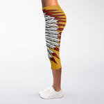Native American Indian Skull Print Women's Capri Leggings
