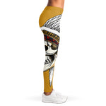 Native American Indian Skull Print Women's Leggings