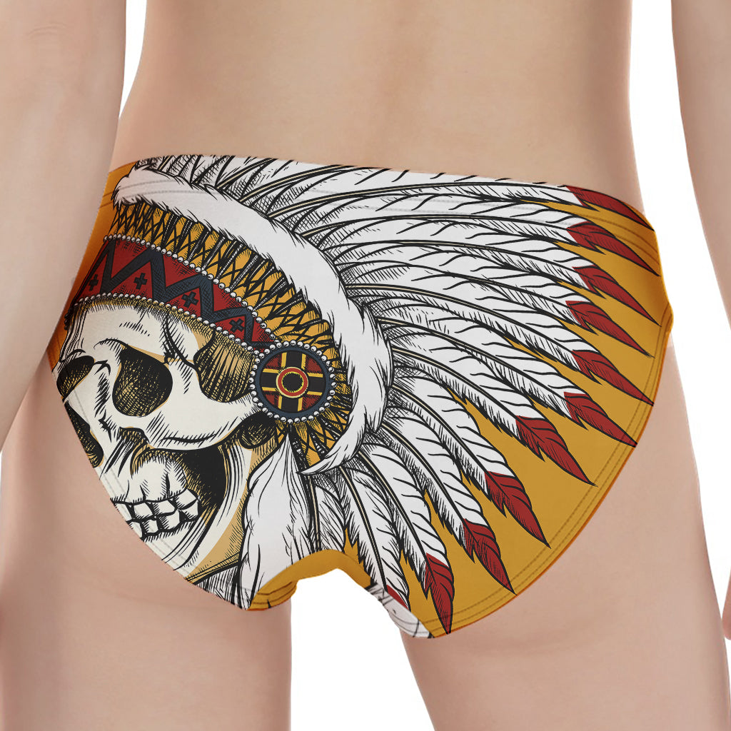 Native American Indian Skull Print Women's Panties