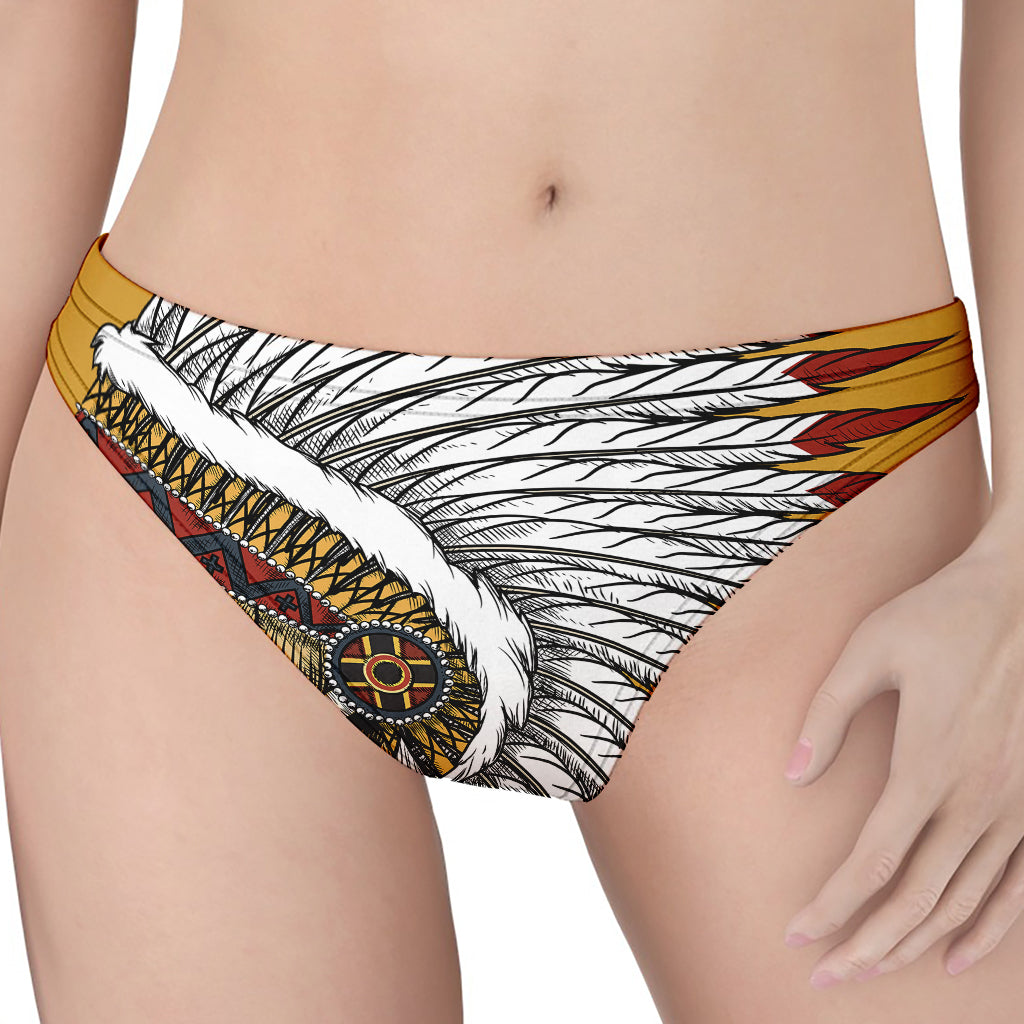 Native American Indian Skull Print Women's Thong