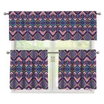 Native American Navajo Tribal Print 3 Piece Kitchen Curtains