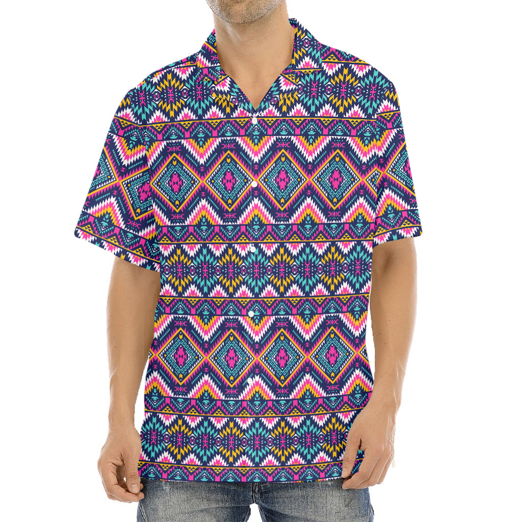 Native American Navajo Tribal Print Aloha Shirt