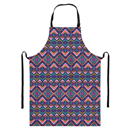 Native American Navajo Tribal Print Bib Apron With Pocket