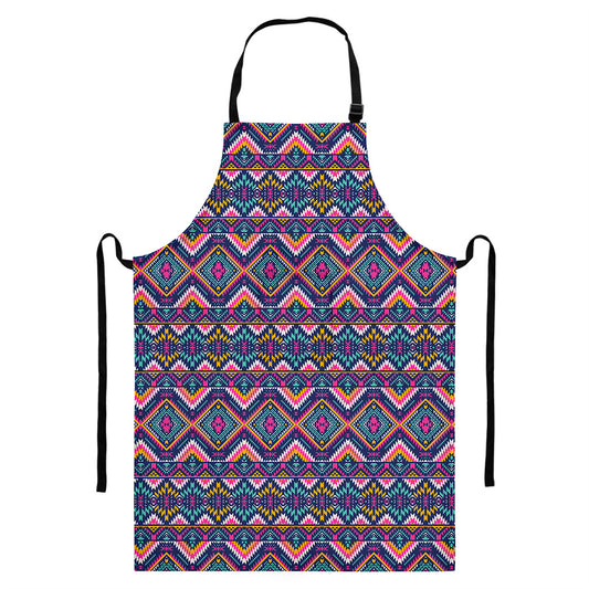 Native American Navajo Tribal Print Bib Apron With Pocket